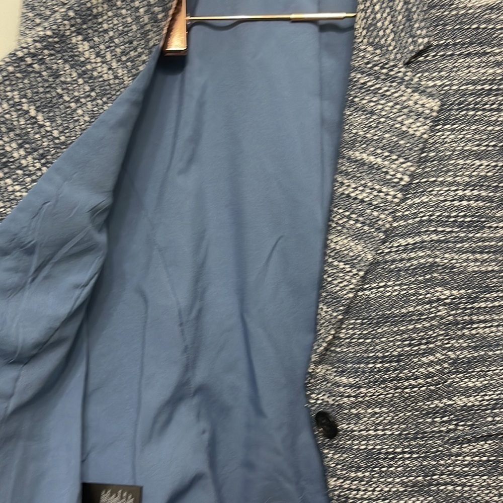 ANN TAYLOR Blue and White Blazer Workwear Size 4 - Picture 9 of 12